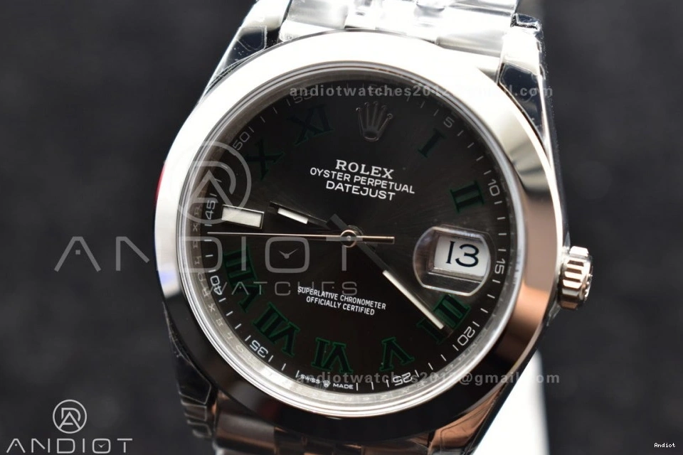 DateJust 904L Bracelet SS 1:1 Green Gray Roman 126334 on Edition Steel Best Dial VSF VS3235 41 Jubilee 0419